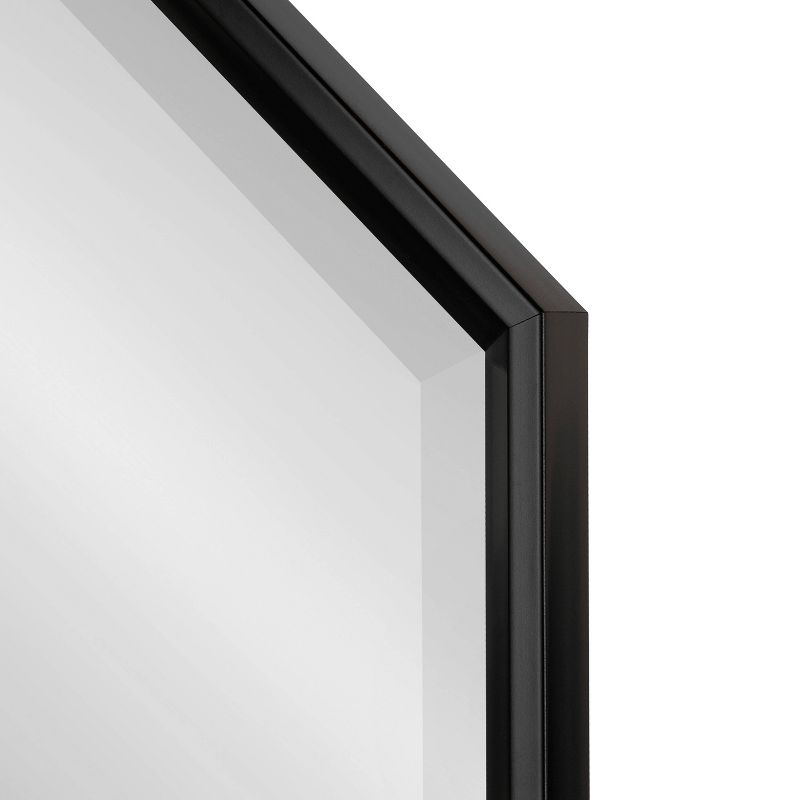 22" x 31" Calder Hexagon Wall Mirror Black - Kate & Laurel All Things Decor: Modern Beveled Edge, No Assembly Required, Wall Mount