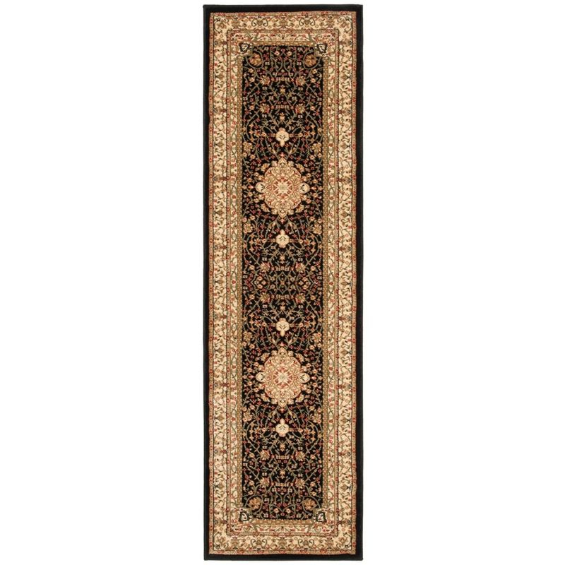 Lyndhurst LNH213 Power Loomed Runner Rug - Black/Ivory - 2'3"x6' - Safavieh.