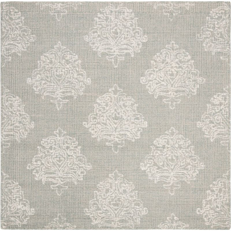 Abstract ABT523 Handmade Indoor Area Rug - Aqua/Ivory - 6'x6' - Safavieh
