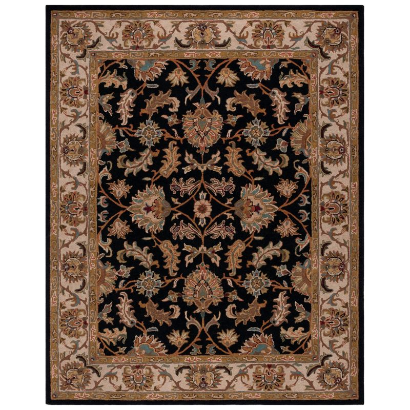 Heritage HG628 Hand Tufted Area Rug - Black/Beige - 7'6"x9'6" - Safavieh.