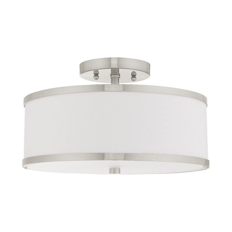 Livex Lighting Park Ridge 2 - Light Semi-Flush Mount in  Brushed Nickel