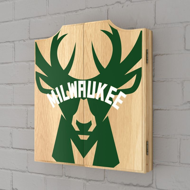 Trademark Global NBA Trademark Global Bristle Dartboard And Cabinet Set (Darts Included)