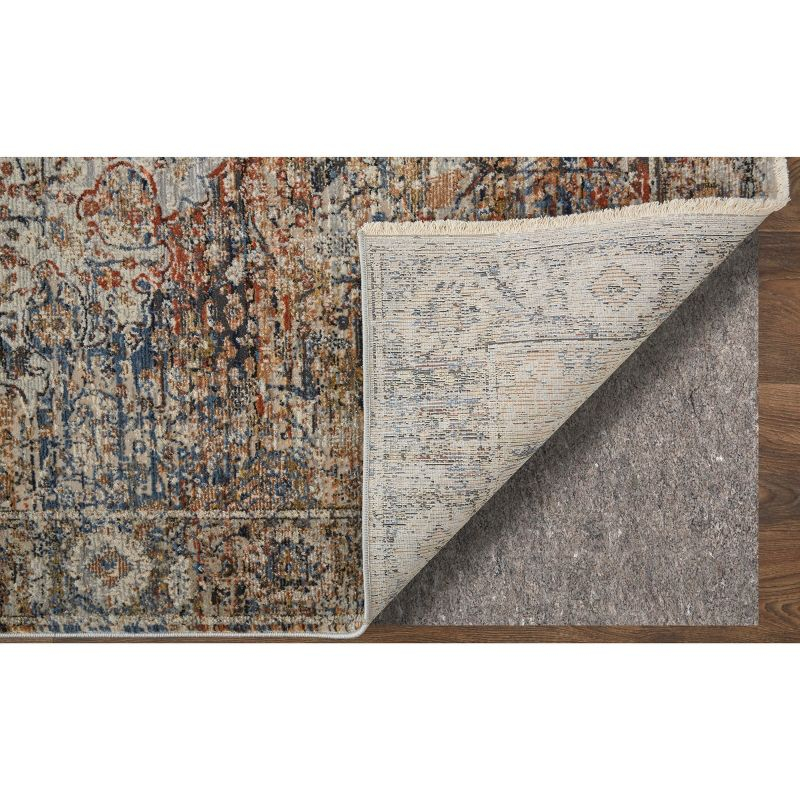 Kaia Transitional Medallion Tan/Orange/Blue Area Rug