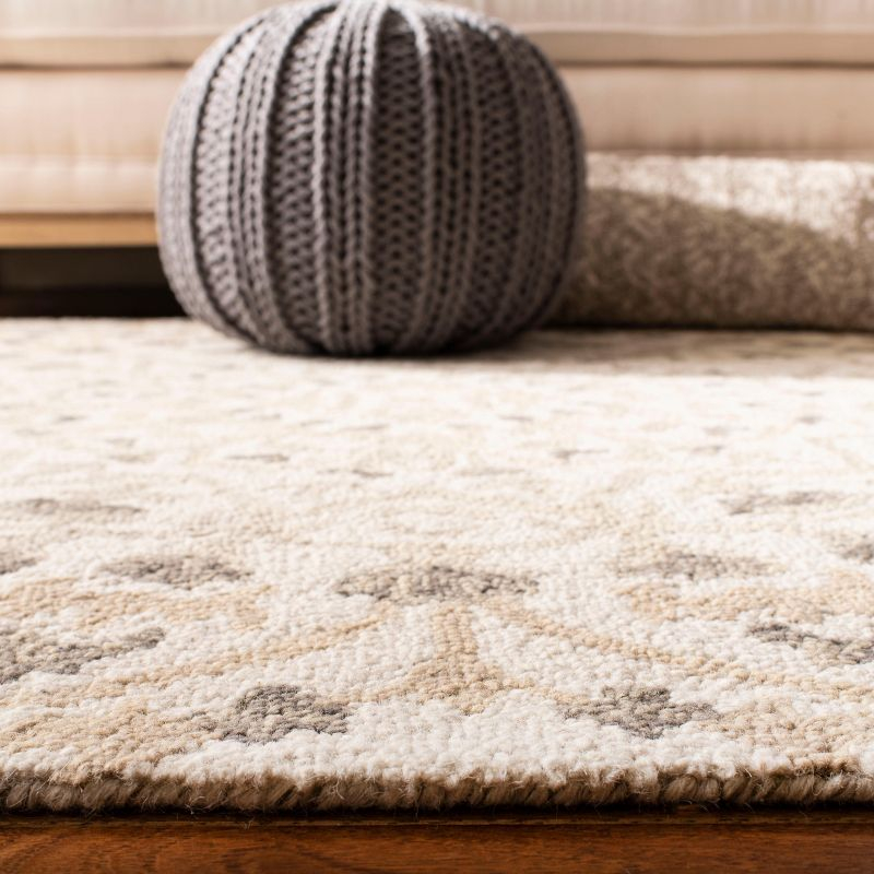 Blossom BLM459 Hand Tufted Indoor Area Rug - Ivory/Taupe - 9'x12' - Safavieh