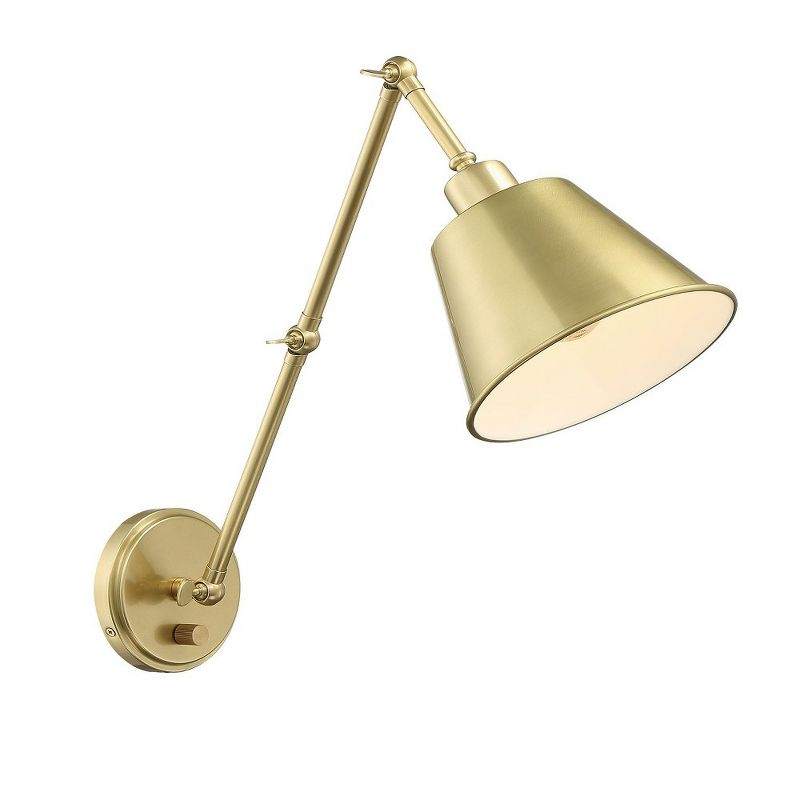 Crystorama Lighting Mitchell 1 - Light Swing Arm Lamp in  Aged Brass