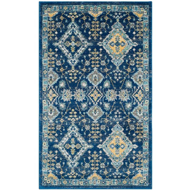 Evoke EVK224 Power Loomed Accent Rug - Royal/Ivory - 3'x5' - Safavieh.