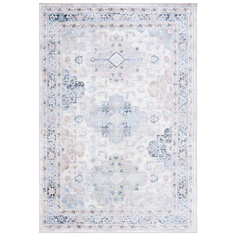 Bayside BAY116 Power Loomed Indoor Machine Washable Area Rug - Grey/Blue - 5'3"x7'6" - Safavieh