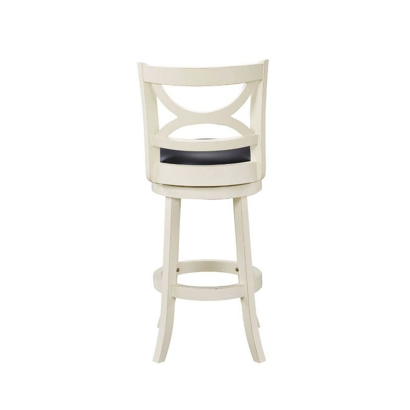 29" Florence Swivel Barstool Hardwood Buttermilk - Boraam: 360-Degree, High-Density Foam, No Assembly Required