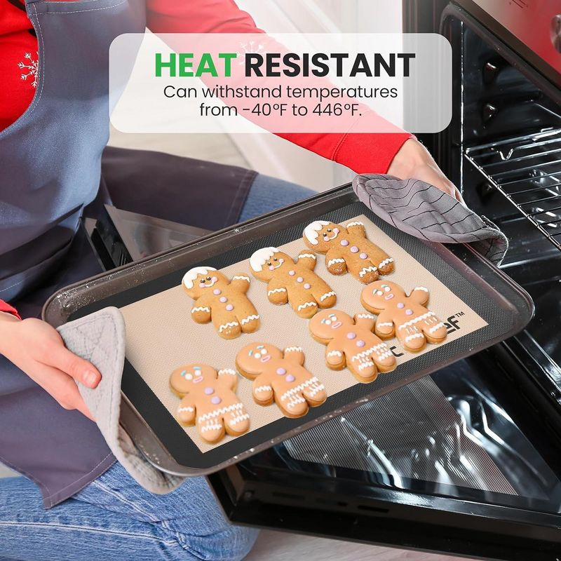 Nutrichef 2 - Pc Silicone Baking Mats - Brown & Black