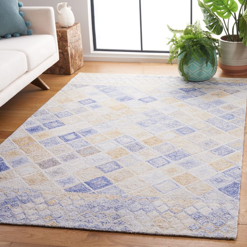 Abstract ABT212 Handmade Tufted Area Rug - Blue/Grey - 5'-0" x 8'-0" - Safavieh
