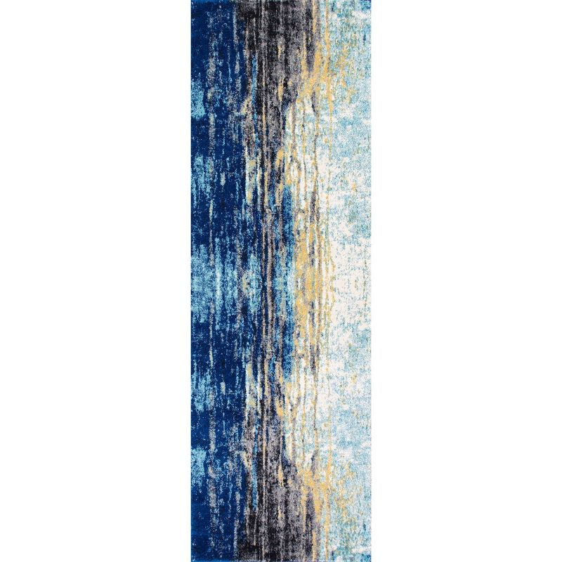 2'8"x8' Runner Katharina Area Rug Blue- nuLOOM: Low Pile, Stain-Resistant, Nautical Style, Indoor Use