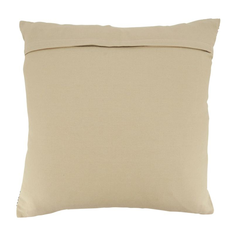 Saro Lifestyle Poly-Filled Checkered Design Throw Pillow, Natural, 20" x 20"