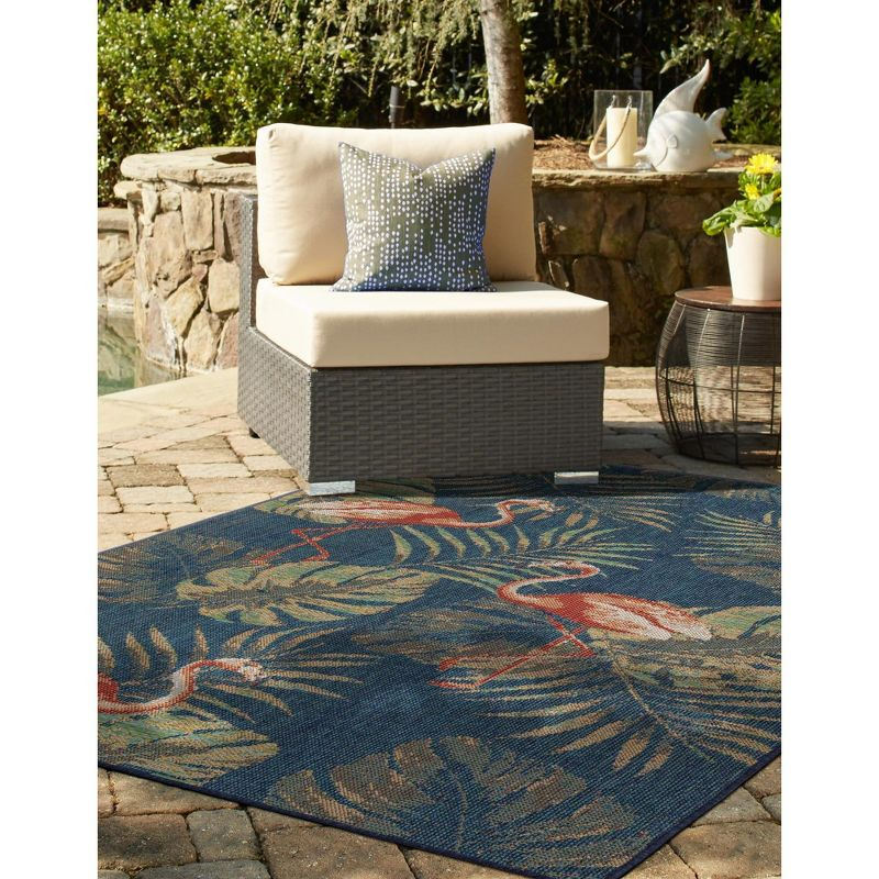 Unique Loom Baja Outdoor Collection Area Rug - Tijuana (6'  x 9' Rectangle Navy Blue/Gray)