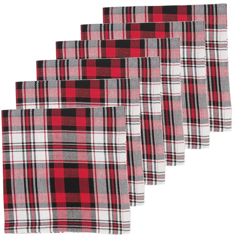 C&F Home Fireside Plaid Thanksgiving Cloth Napkin Set of 6