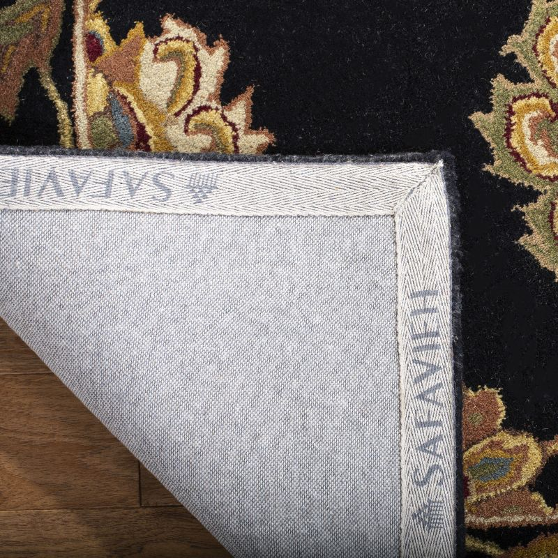 Heritage HG314 Handmade Area Rug - 8'x8' - Black - Safavieh