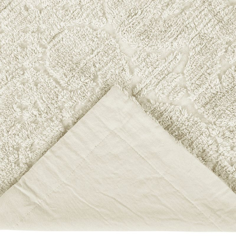 Better Trends Ashton – Luxurious 100% Cotton Tufted Euro Sham in Medallion Design, Super Soft & Lightweight, 26” x 26”, Ivory