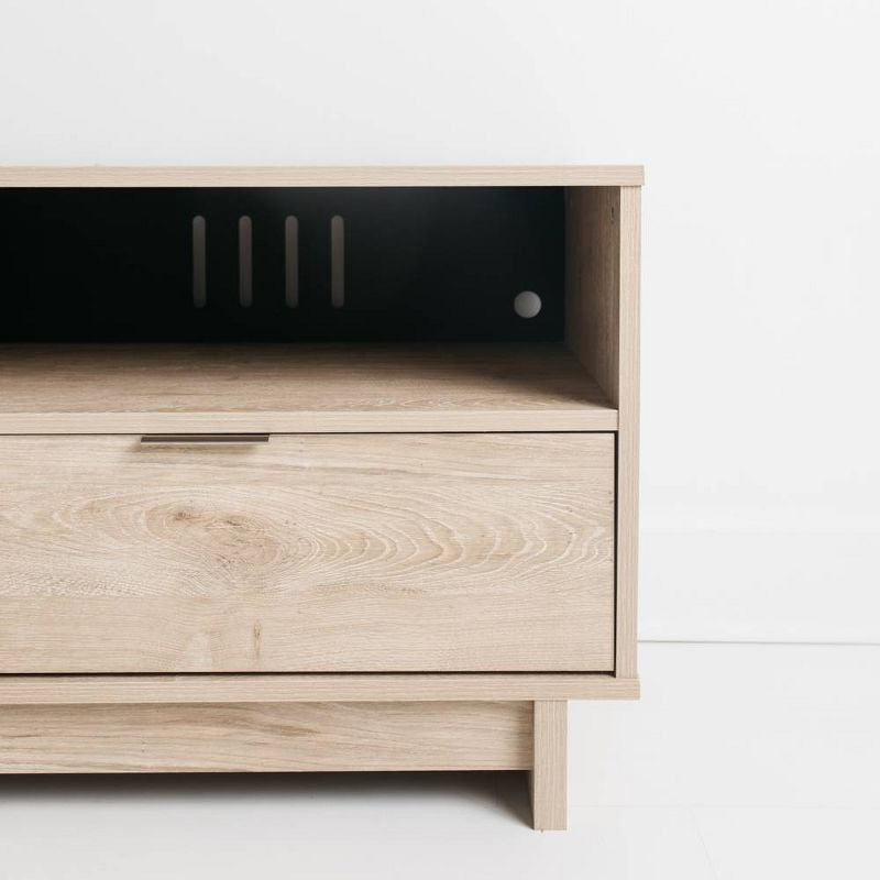 Oliah Medium TV Stand for TVs up to 48" Natural: Media Console with Drawers & Open Shelves - Signature Design by Ashley