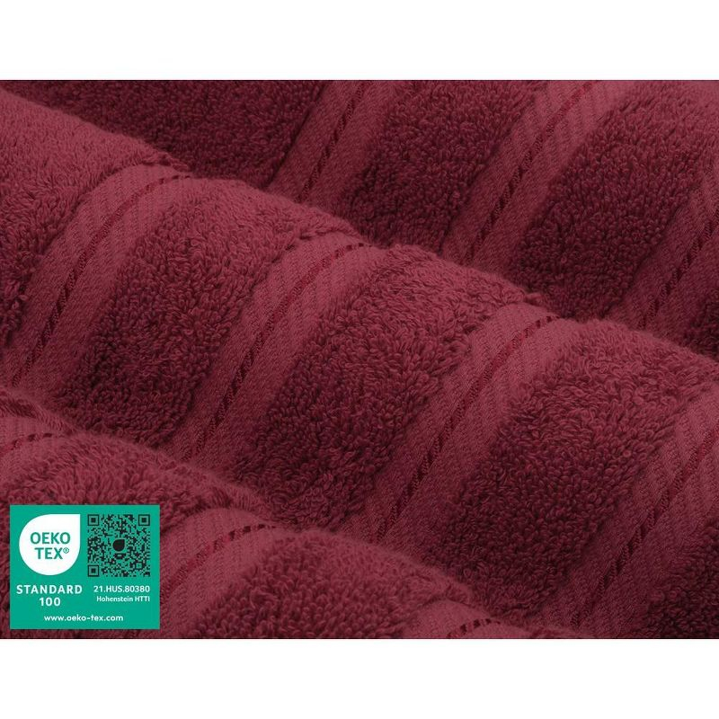 American Soft Linen 6 Piece Towel Set, 100% Cotton Bath Towels for Bathroom, Bordeaux Red