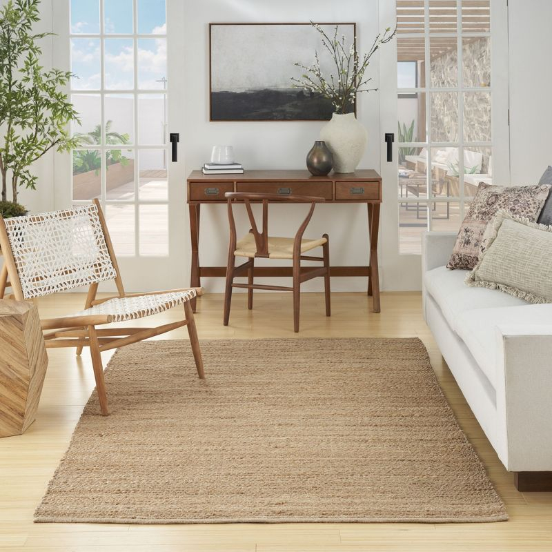 Nourison Hand Woven Natural Jute Rug Natural 4' x 6'