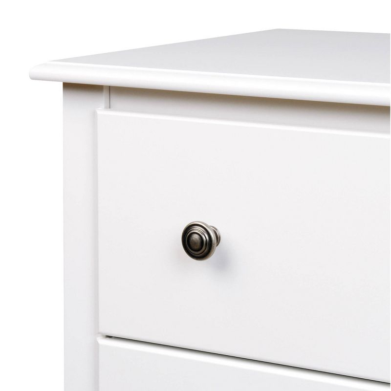 Prepac Tall 2 Drawer Nightstand with Open Shelf White: Laminated, Metal Glides, CARB Certified, 5 Year Warranty