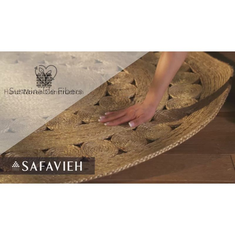 Natural Fiber NFB250 Hand Woven Area Rug - Natural - 3' round - Safavieh.