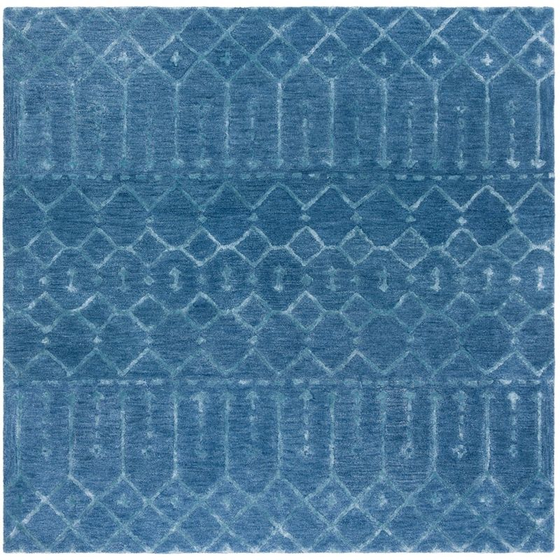 Himalaya HIM903 Handmade Area Rug - 8'x8' - Navy/Silver - Safavieh