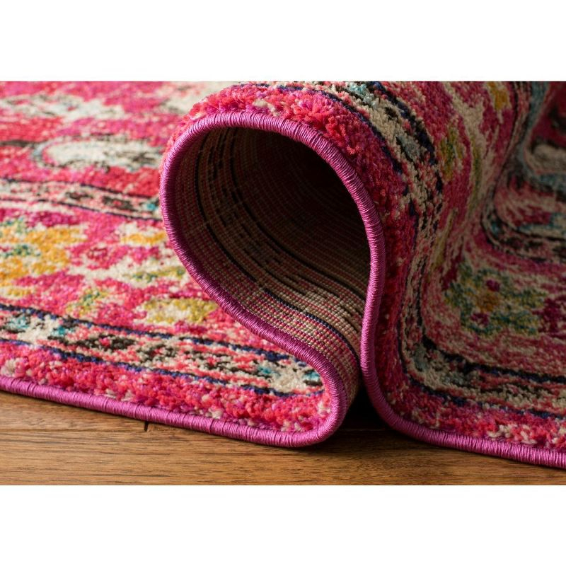 Monaco MNC243 Power Loomed Indoor Area Rug - Pink/Multi - 5'x5' - Safavieh