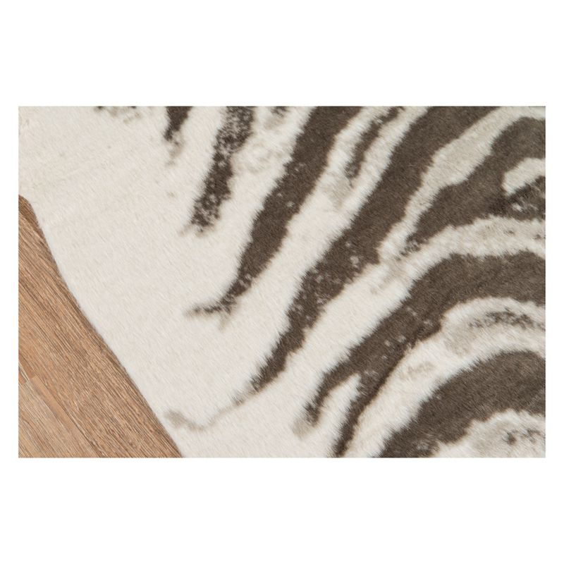 5'3"X7'10" Zebra Loomed Novelty Area Rug Gray - Erin Gates By Momeni: Luxury Animal Print, Indoor Low Pile Rug