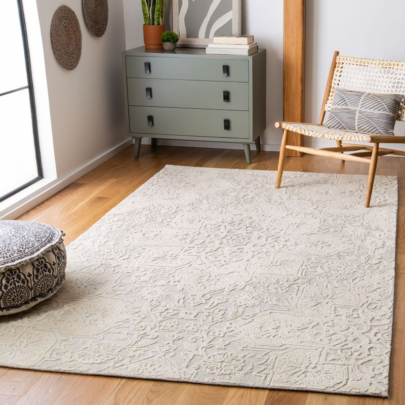 Abstract ABT958 Hand Tufted Area Rug - Ivory/Beige - 4' X 6' - Safavieh.