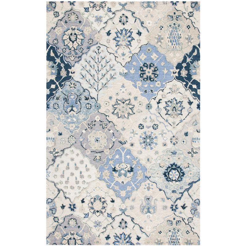 Glamour GLM622 Hand Tufted Area Rug - Beige/Blue - 6'x9' - Safavieh.