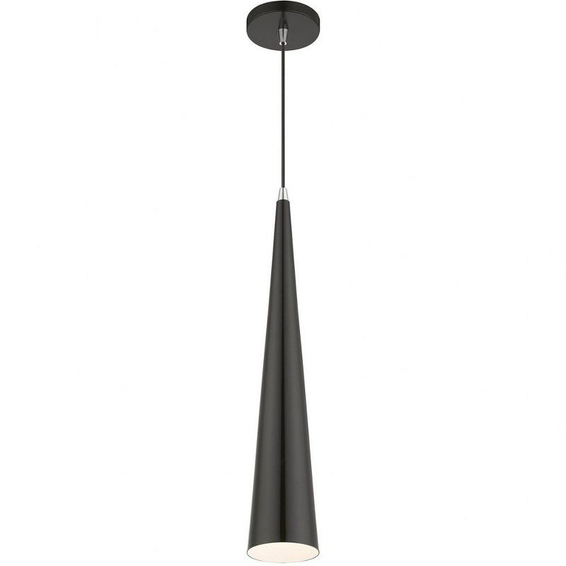 Livex Lighting Andes 1 - Light Pendant in  Shiny Black/Polished Chrome