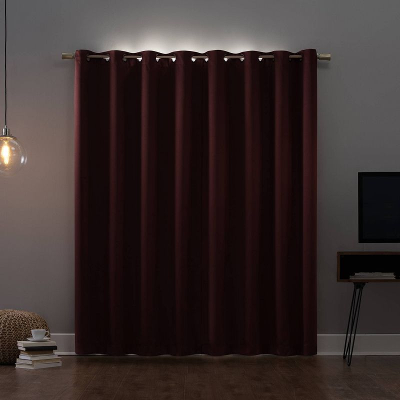 52"x95" Sun Zero 100% Blackout Oslo Theater Grade Grommet Curtain Panel Red: Noise Reduction, Energy Efficient