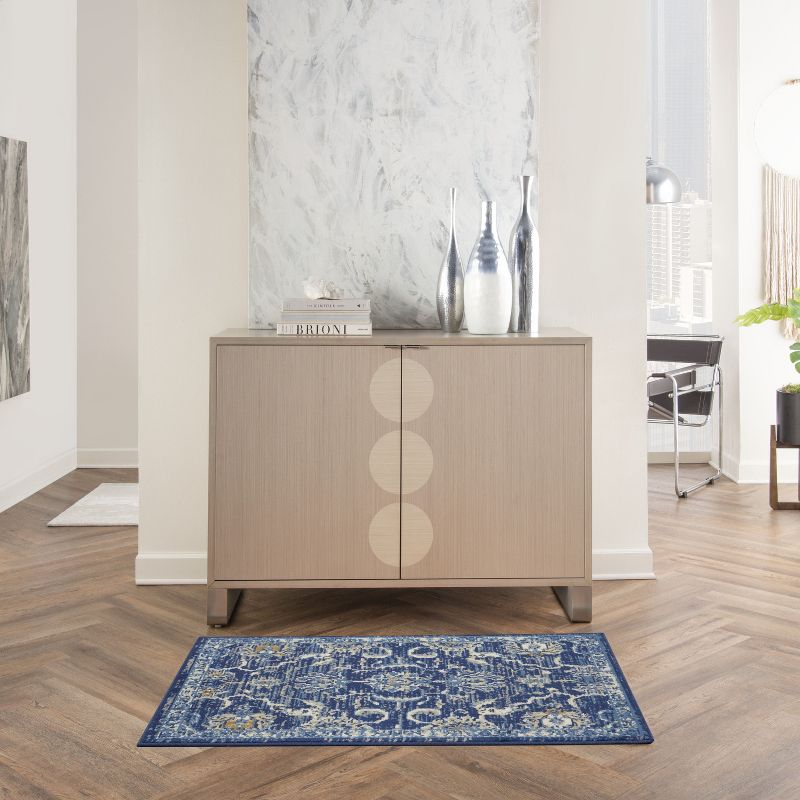 Nourison Grafix GRF24 Indoor only Area Rug - Navy 2' x 4'