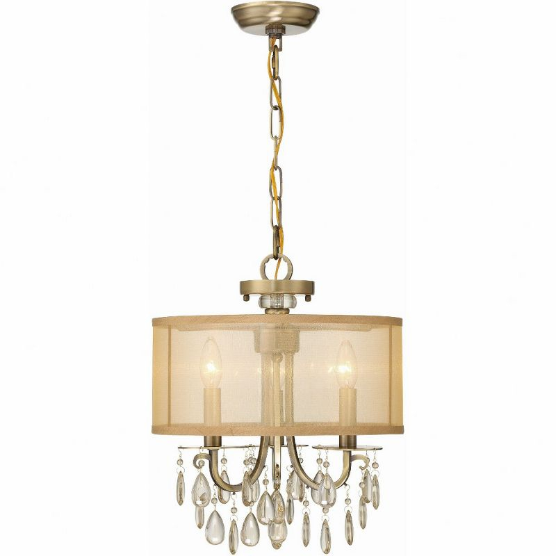 Crystorama Lighting Hampton 3 - Light Chandelier in  Antique Brass