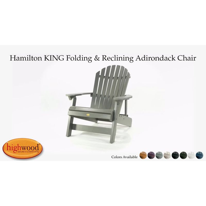 Hamilton 2pk Folding & Reclining Adirondack Chairs - Coastal Teak - highwood: Weather-Resistant Outdoor Seating