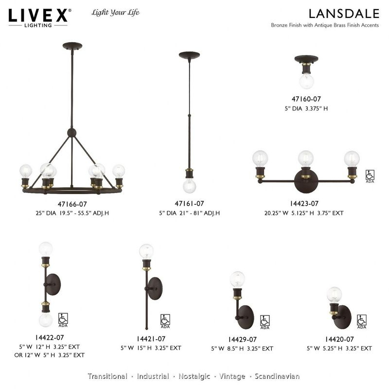 Livex Lighting Lansdale 6 - Light Chandelier in  Bronze/Antique Brass
