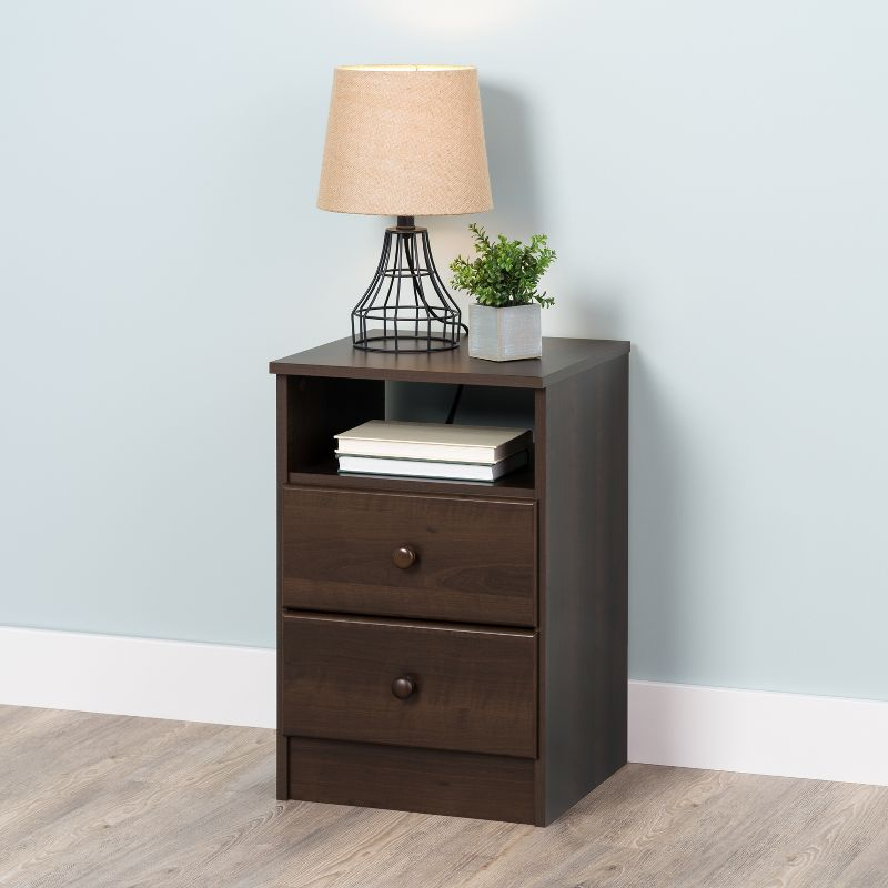 Astrid 2 Drawer Nightstand Espresso Brown - Prepac