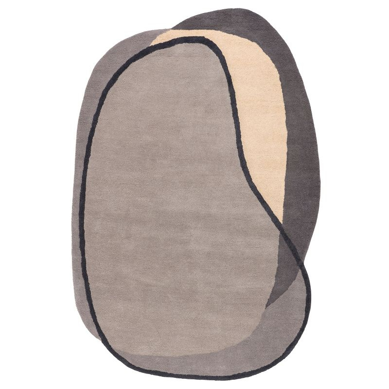 Nuloom Greenwich Abstract Wool Area Rug, Shaped 4' x 6', Grey