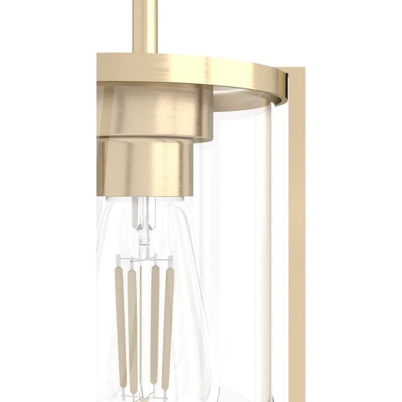 Astwood Clear Glass Mini Pendant Ceiling Light Fixture Gold - Hunter Fan: ETL Listed, Art Deco, Adjustable Height, Metal Body