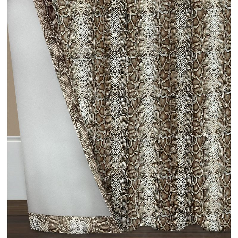 Kate Aurora Safari Living 2 Piece Python Room Darkening Grommet Top Curtain Panels - Brown - 63 in. Long