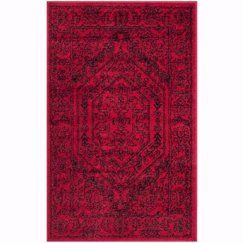 Adirondack ADR108 Power Loomed Accent Rug - Red/Black - 2'6"x4' - Safavieh.