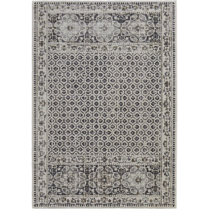 Kano Transitional Distressed Ivory/Taupe/Gray Area Rug