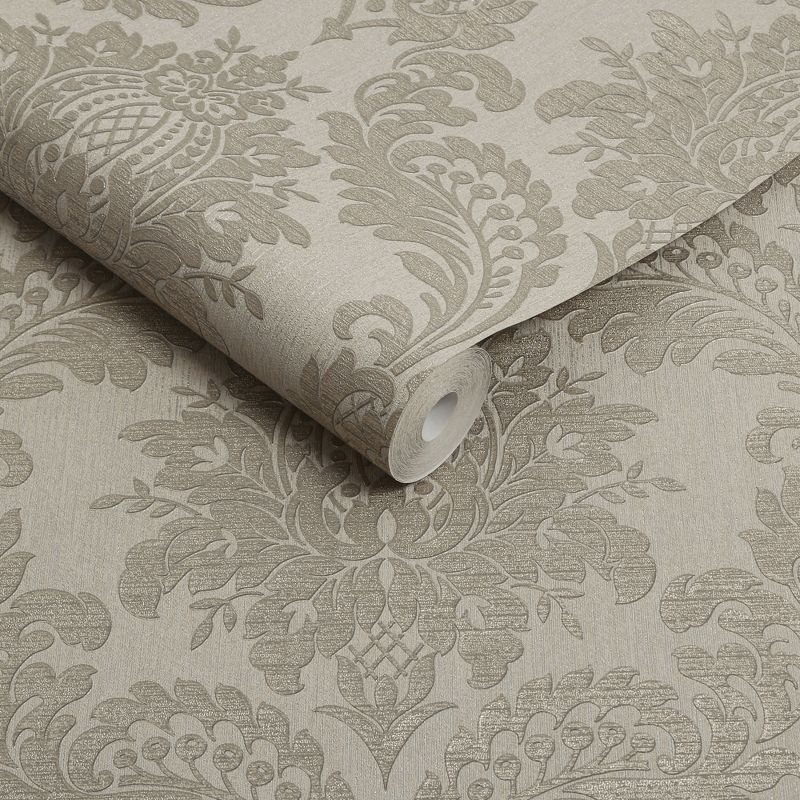Archive Damask Taupe Wallpaper