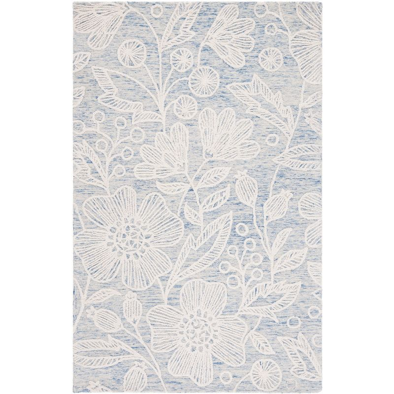 Jardin JAR727 Hand Tufted Area Rug - Blue/Ivory - 4'x6' - Safavieh.
