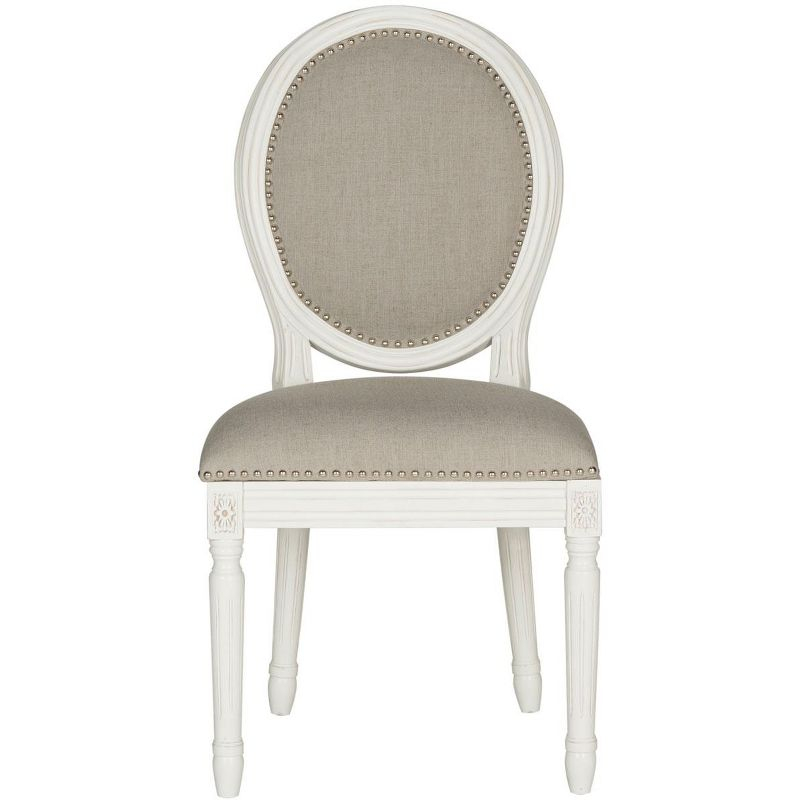 Holloway 19''H French Brasserie Oval Side Chair (Set of 2) - Light Grey/Cream - Safavieh