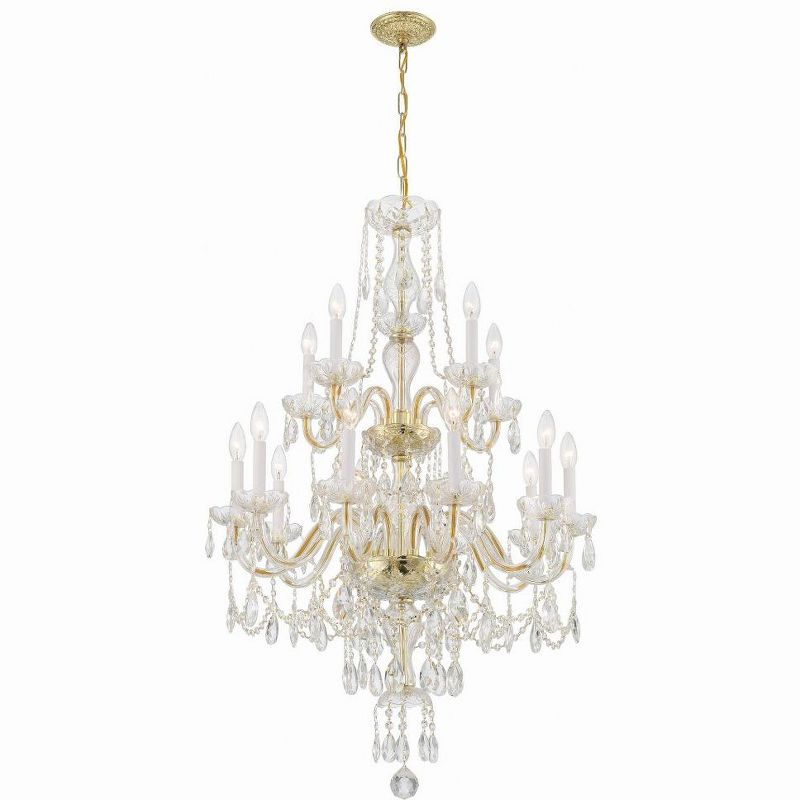 Crystorama Lighting Traditional Crystal 15 - Light Chandelier in  Polished Brass