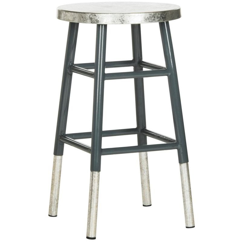 Kenzie Silver Dipped Counter Stool - FOX3211 - Grey/Silver - Safavieh Couture