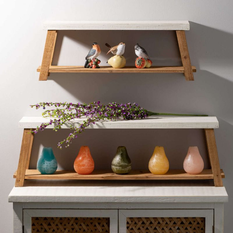 Sullivans Bench-Seat-Shaped Wall Shelf Set of 2, 9.75"H & 8.5"H White