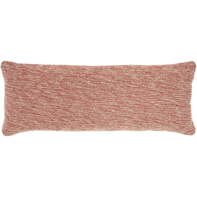 Mina Victory Life Styles Woven Cotton Solid 12" x 30" Indoor Throw Pillow Rust