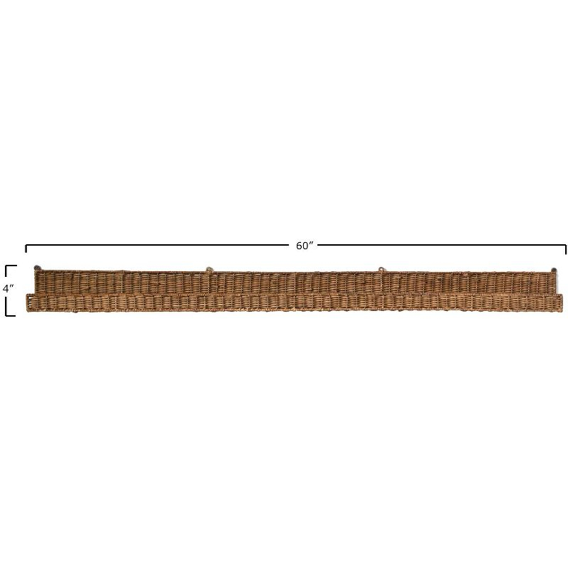 Storied Home Handwoven Rattan Wall Shelf